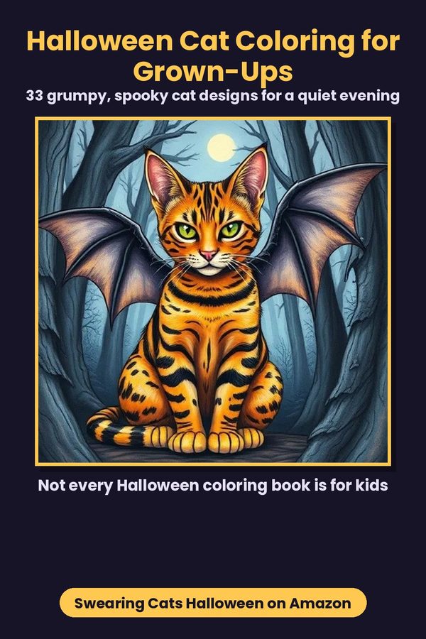 Swearing Cats Halloween coloring book for grown ups