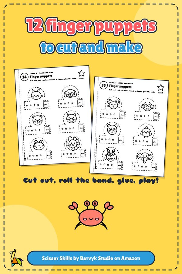 12 finger puppets to cut and make